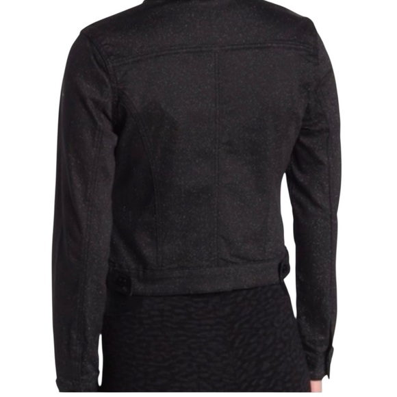 NWOT William Rast Women's Small Black Metalic Jean Jacket With Rivet Buttons - Picture 3 of 6